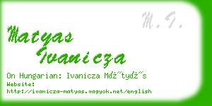 matyas ivanicza business card